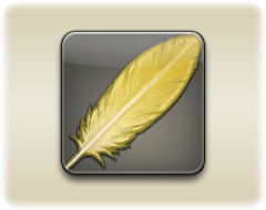 5 gold chocobo feathers.png
