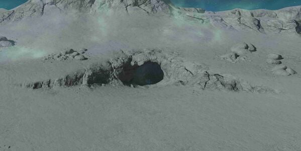 The entrance to the cave