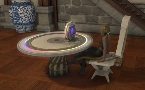 With Cosmotable and Cosmochair