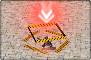 A player targeted by a Caution Tankbuster