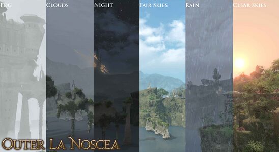 Types of weather seen in Outer La Noscea