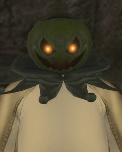 Curious Costume with a Pumpkin hat