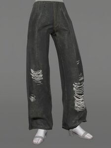 Worn Baggy Twill Trousers