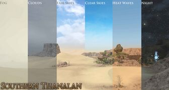 Types of weather seen in Southern Thanalan