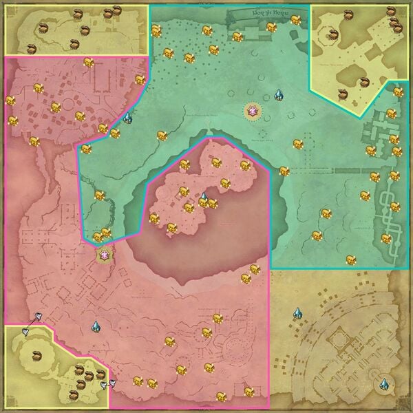 Persistent Pot Coffer Locations Blue area: Daylight Pottery (north) Red area: In a Pot of Bother (south) Yellow area: Second chance coffers