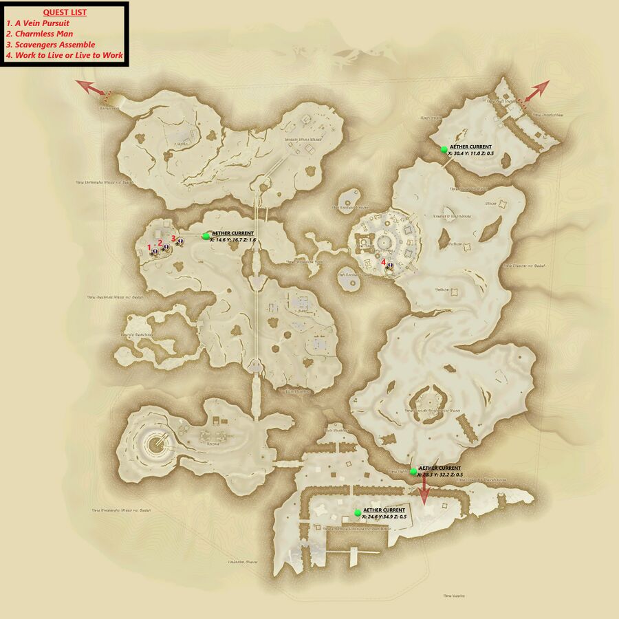 FFXIV Aether Current Map