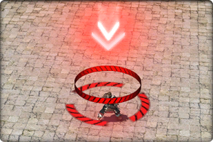 A player targeted by a standard Tankbuster