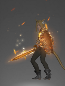 Shield with Suzaku's Flame-kissed Longsword
