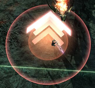 A moving circle AoE telegraph.