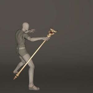 Aetherial Toothed Ramhorn Staff