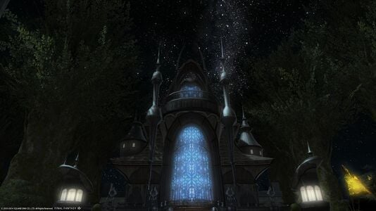 Haukke Manor at night