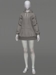Oversized Plain Hooded Tunic