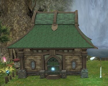 Pictured beside a Lavender Beds small house